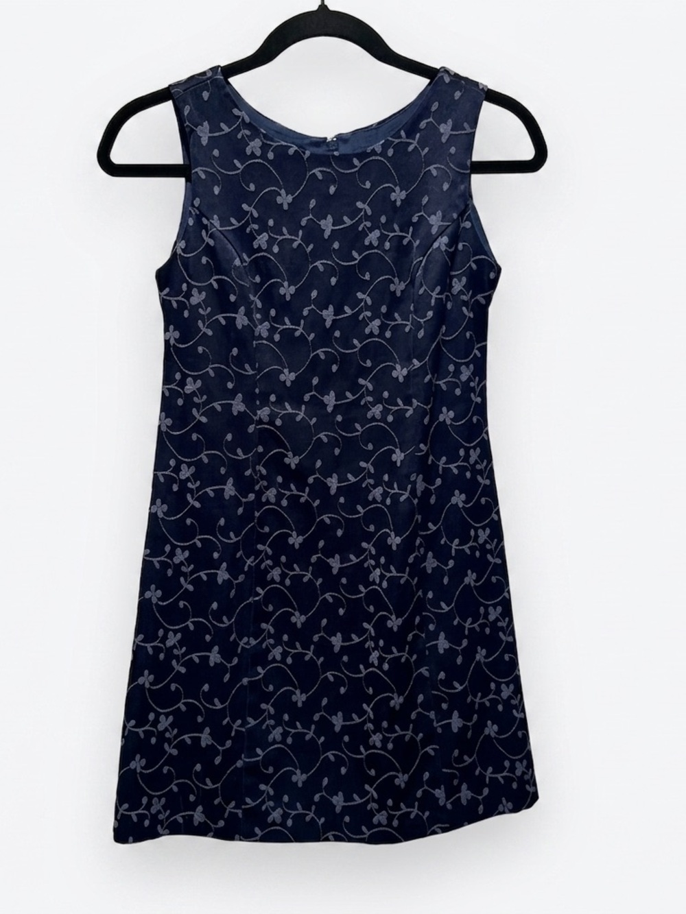 Biscotti Navy Floral-Appliqué Mini Dress